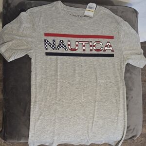 *NWT* Nautica Kids Gray Tee with Red and Blue Accents
